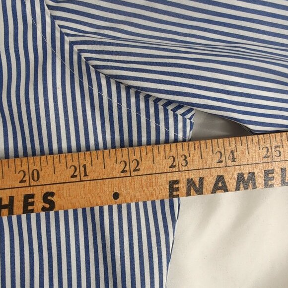 Lauren Ralph Lauren Women's Button Up Shirt Slim Fit Blue/White Striped, Size 16 - Picture 4 of 5
